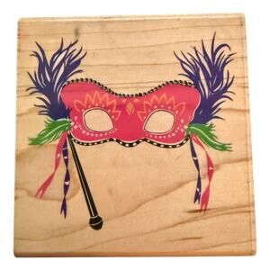 Posh Impressions Rubber Stampede Mardi Gras Masque Mask Z484-H Rubber Stamp